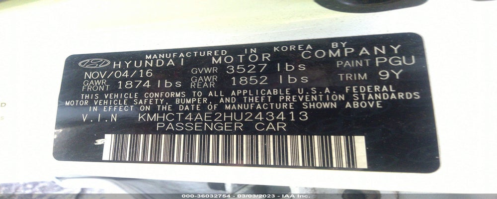 KMHCT4AE2HU243413 2017 HYUNDAI ACCENT photo no. 9