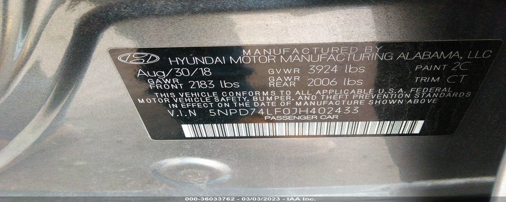 5NPD74LF0JH402433 2018 HYUNDAI ELANTRA photo no. 9
