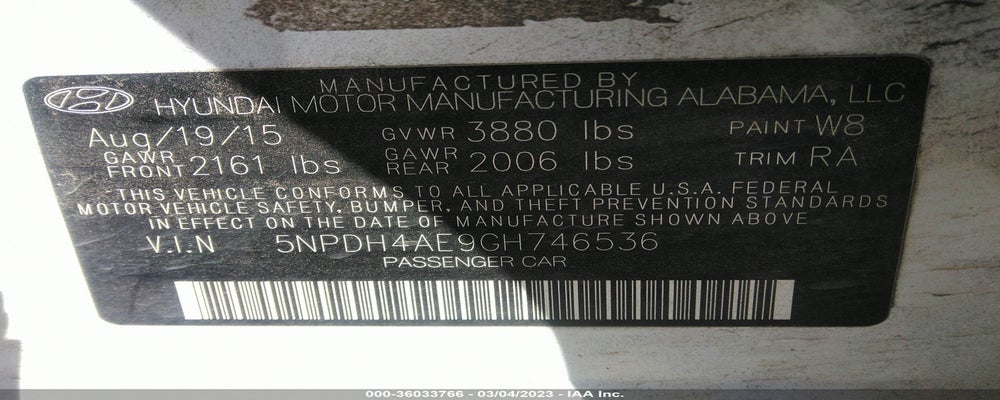 5NPDH4AE9GH746536 2016 HYUNDAI ELANTRA photo no. 9