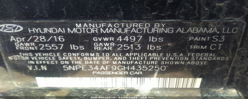 5NPE34AF9GH435250 2016 HYUNDAI SONATA photo no. 9