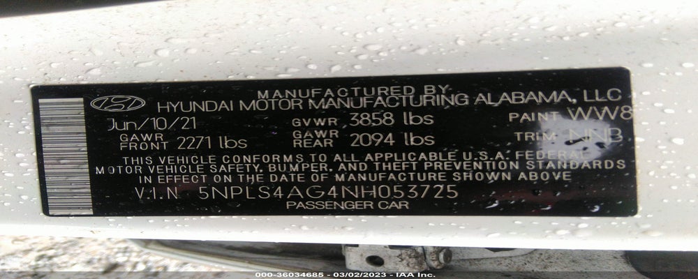 5NPLS4AG4NH053725 2022 HYUNDAI ELANTRA photo no. 9