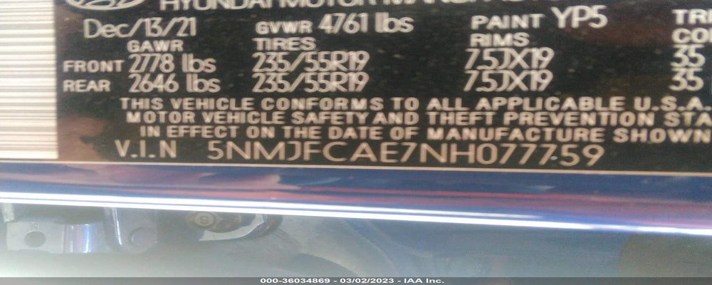 5NMJFCAE7NH077759 2022 HYUNDAI TUCSON photo no. 9