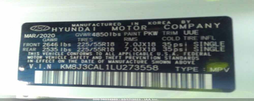 KM8J3CAL1LU273558 2020 HYUNDAI TUCSON photo no. 9