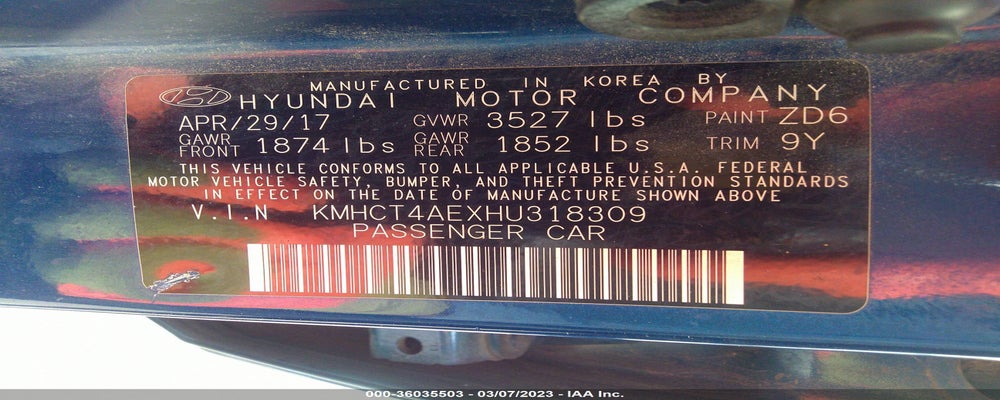 KMHCT4AEXHU318309 2017 HYUNDAI ACCENT photo no. 9