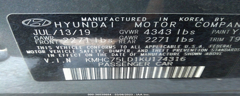 KMHC75LD1KU174316 2019 HYUNDAI IONIQ PLUG-IN HYBRID photo no. 9