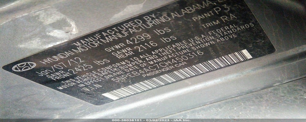 5NPEB4AC7CH450316 2012 HYUNDAI SONATA photo no. 9