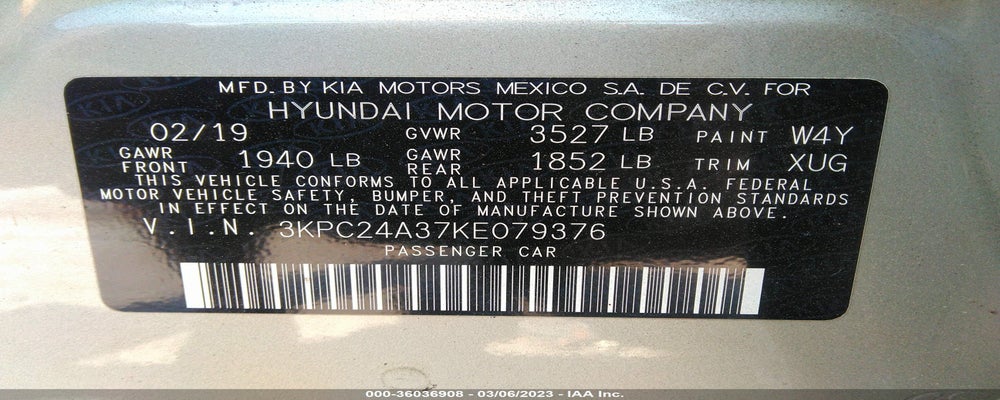 3KPC24A37KE079376 2019 HYUNDAI ACCENT photo no. 9