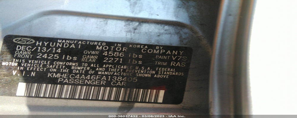 KMHEC4A46FA138405 2015 HYUNDAI SONATA HYBRID photo no. 9
