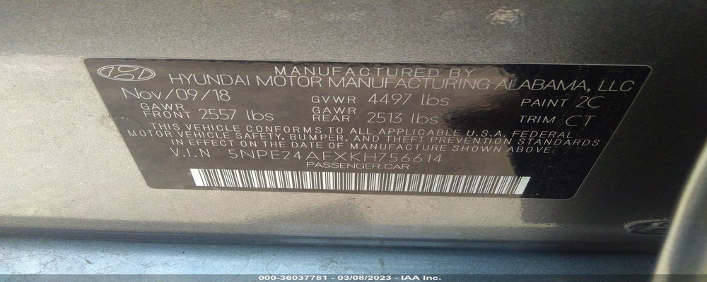 5NPE24AFXKH756614 2019 HYUNDAI SONATA photo no. 9