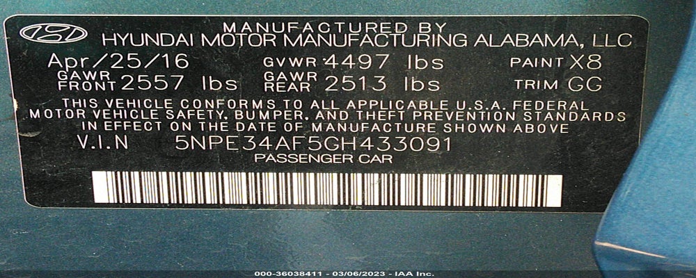 5NPE34AF5GH433091 2016 HYUNDAI SONATA photo no. 9