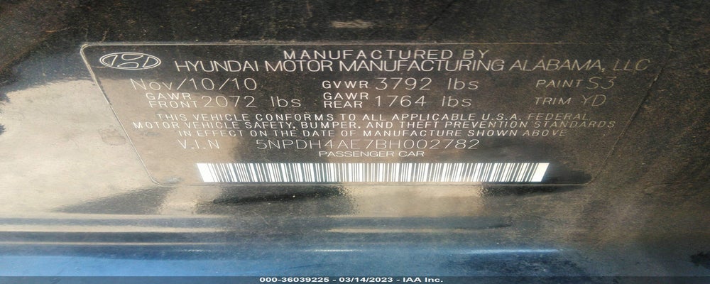 5NPDH4AE7BH002782 2011 HYUNDAI ELANTRA photo no. 9