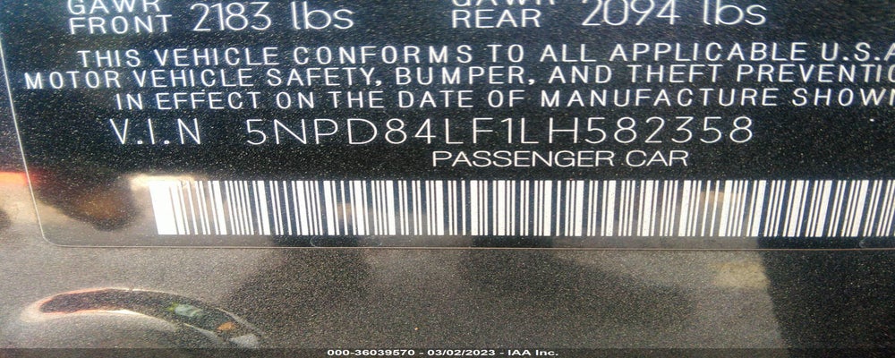 5NPD84LF1LH582358 2020 HYUNDAI ELANTRA photo no. 9