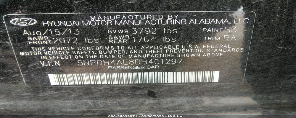 5NPDH4AE8DH401297 2013 HYUNDAI ELANTRA photo no. 9