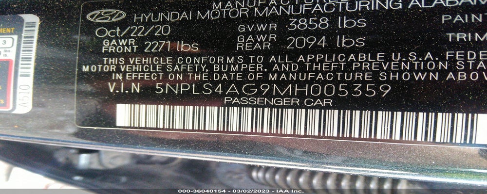 5NPLS4AG9MH005359 2021 HYUNDAI ELANTRA photo no. 9
