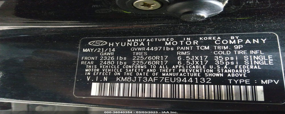 KM8JT3AF7EU944132 2014 HYUNDAI TUCSON photo no. 9