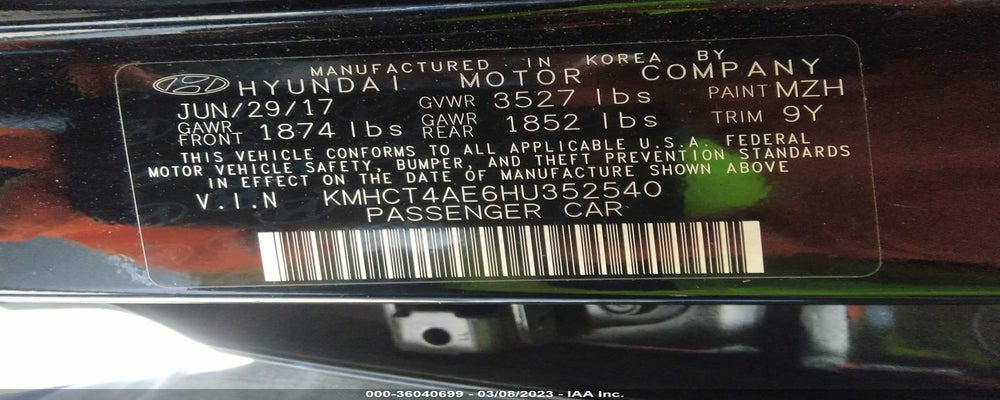 KMHCT4AE6HU352540 2017 HYUNDAI ACCENT photo no. 9