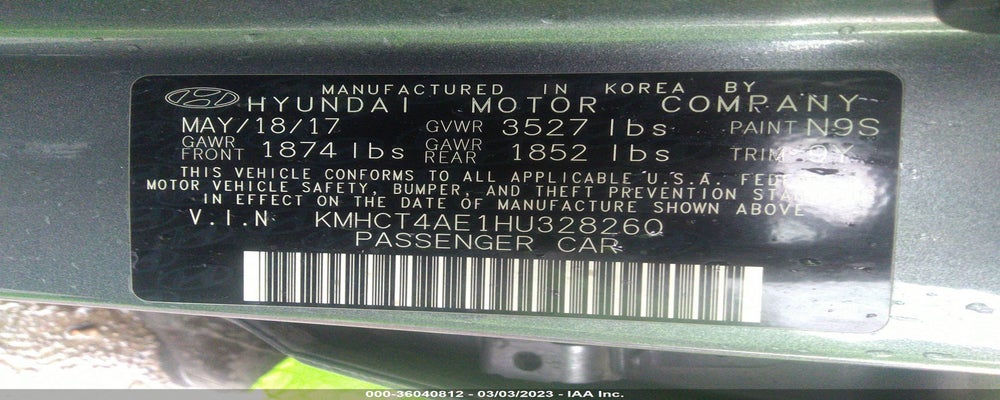 KMHCT4AE1HU328260 2017 HYUNDAI ACCENT photo no. 9