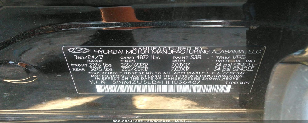 5NMZU3LB4HH036487 2017 HYUNDAI SANTA FE SPORT photo no. 9