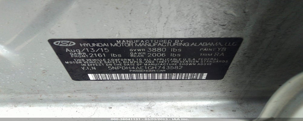 5NPDH4AE1GH743582 2016 HYUNDAI ELANTRA photo no. 9