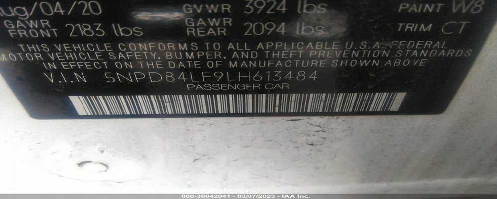 5NPD84LF9LH613484 2020 HYUNDAI ELANTRA photo no. 9
