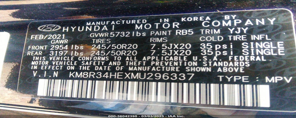 KM8R34HEXMU296337 2021 HYUNDAI PALISADE photo no. 9