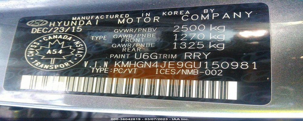 KMHGN4JE9GU150981 2016 HYUNDAI GENESIS SEDAN photo no. 9
