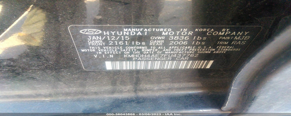 KMHDH4AE7FU437762 2015 HYUNDAI ELANTRA photo no. 9