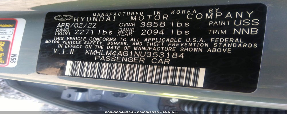 KMHLM4AG1NU353184 2022 HYUNDAI ELANTRA photo no. 9