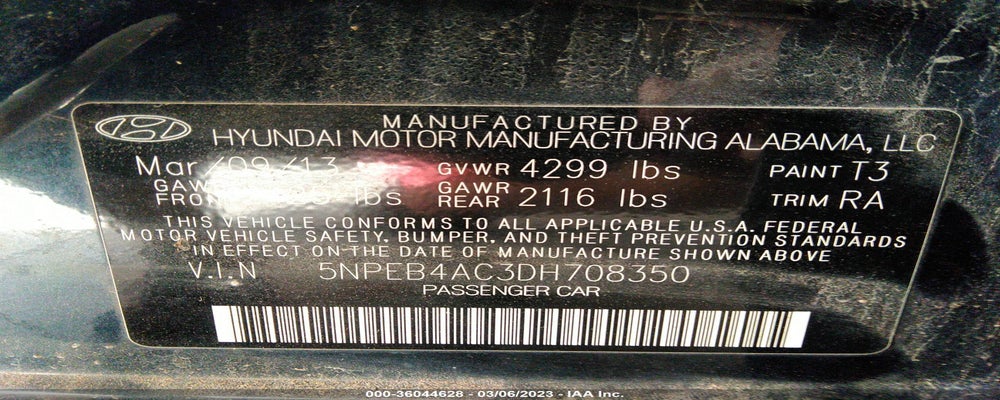 5NPEB4AC3DH708350 2013 HYUNDAI SONATA photo no. 9