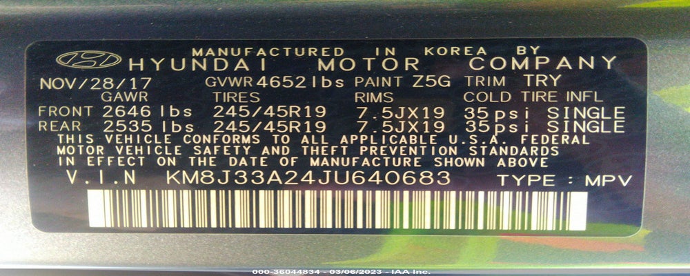 KM8J33A24JU640683 2018 HYUNDAI TUCSON photo no. 9