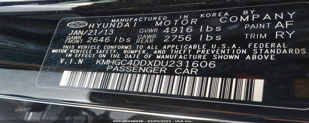 KMHGC4DDXDU231606 2013 HYUNDAI GENESIS photo no. 9