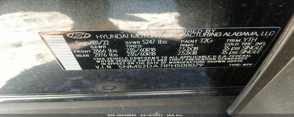 5NMS2DAJ1PH500079 2023 HYUNDAI SANTA FE photo no. 9