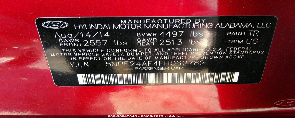 5NPE24AF4FH062782 2015 HYUNDAI SONATA photo no. 9