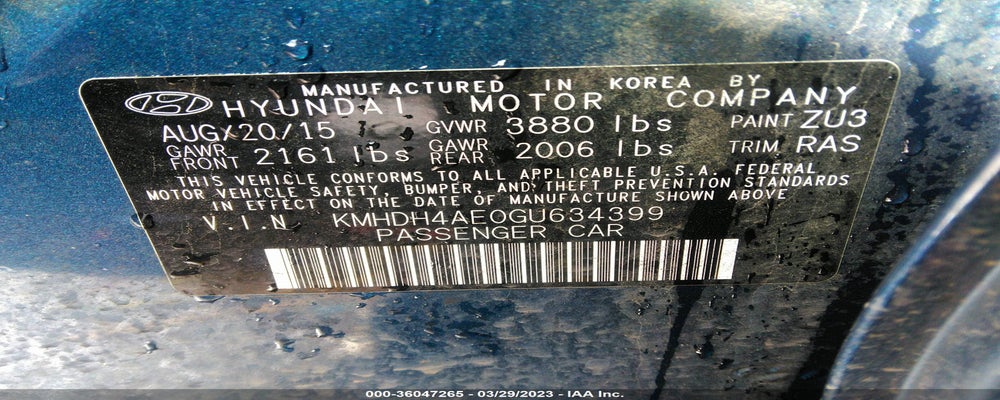 KMHDH4AE0GU634399 2016 HYUNDAI ELANTRA photo no. 9
