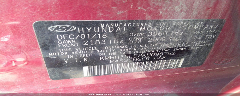 KMHH35LE8KU098782 2019 HYUNDAI ELANTRA GT photo no. 9