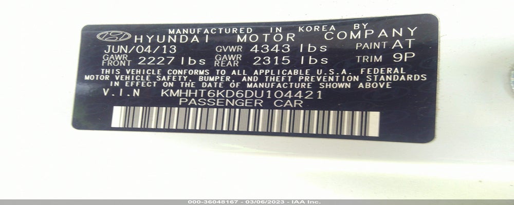 KMHHT6KD6DU104421 2013 HYUNDAI GENESIS COUPE photo no. 9