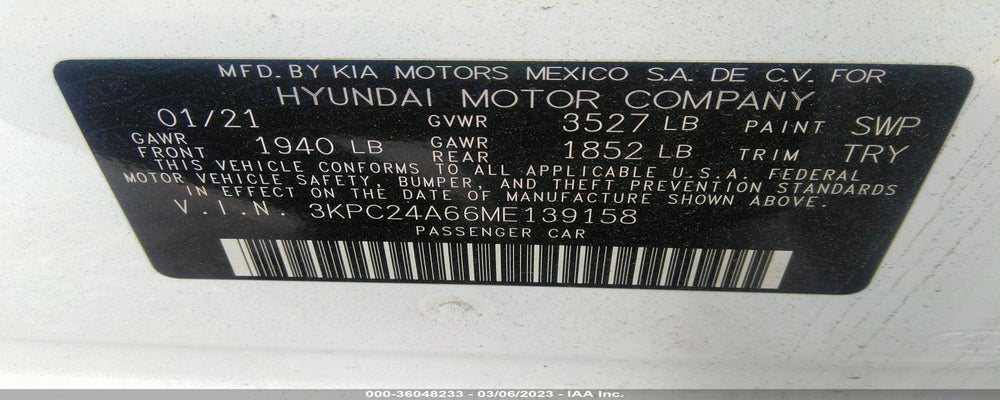 3KPC24A66ME139158 2021 HYUNDAI ACCENT photo no. 9