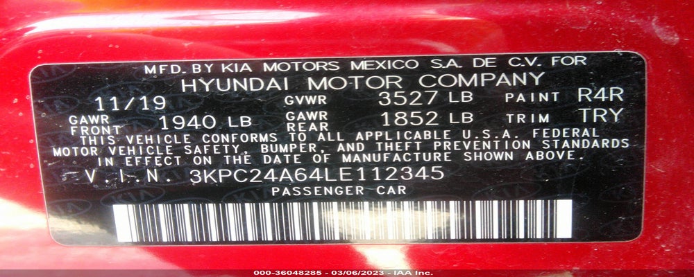3KPC24A64LE112345 2020 HYUNDAI ACCENT photo no. 9