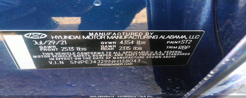 5NPEJ4J29NH138043 2022 HYUNDAI SONATA photo no. 9
