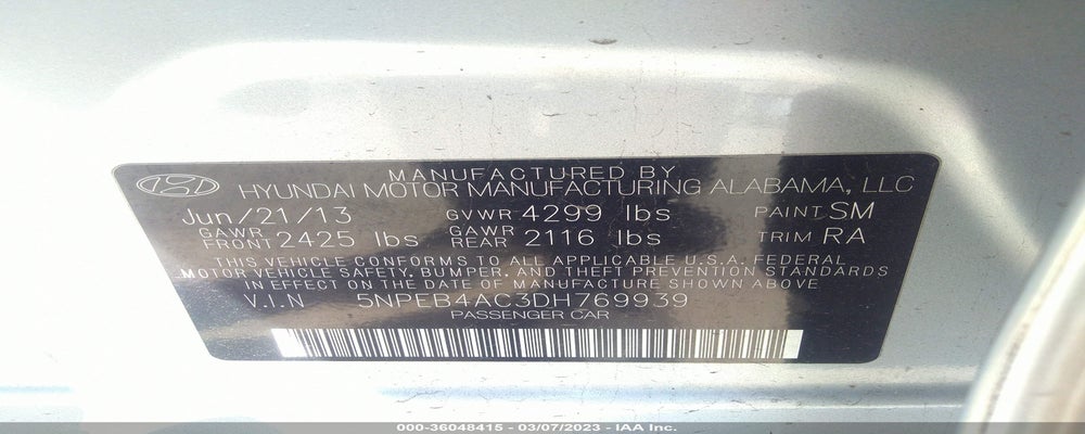 5NPEB4AC3DH769939 2013 HYUNDAI SONATA photo no. 9