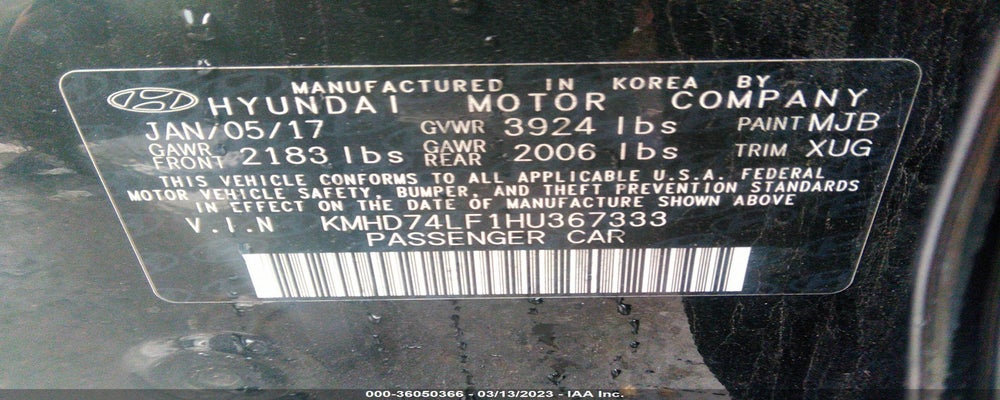 KMHD74LF1HU367333 2017 HYUNDAI ELANTRA photo no. 9