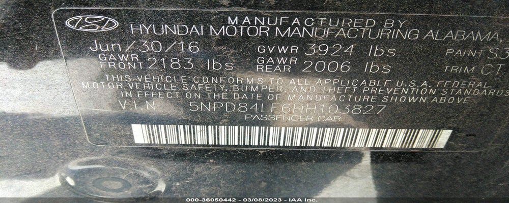5NPD84LF6HH103827 2017 HYUNDAI ELANTRA photo no. 9