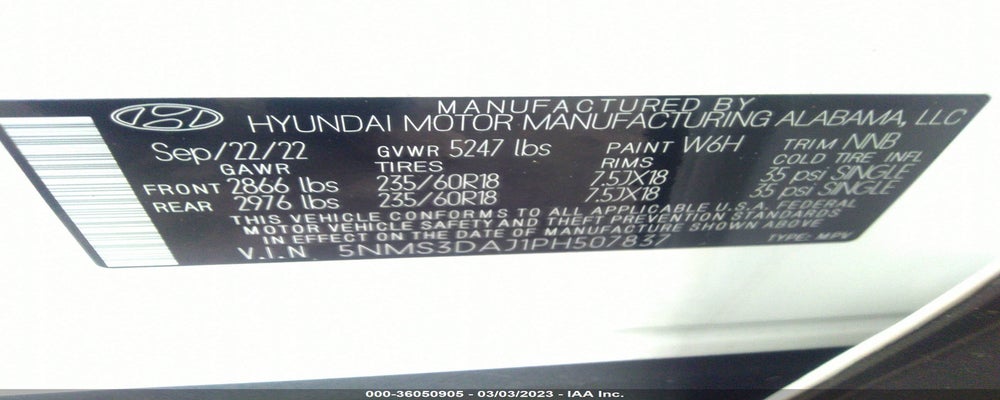5NMS3DAJ1PH507837 2023 HYUNDAI SANTA FE photo no. 9