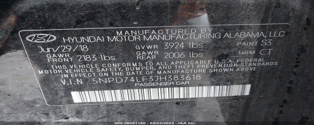 5NPD74LF3JH383618 2018 HYUNDAI ELANTRA photo no. 9