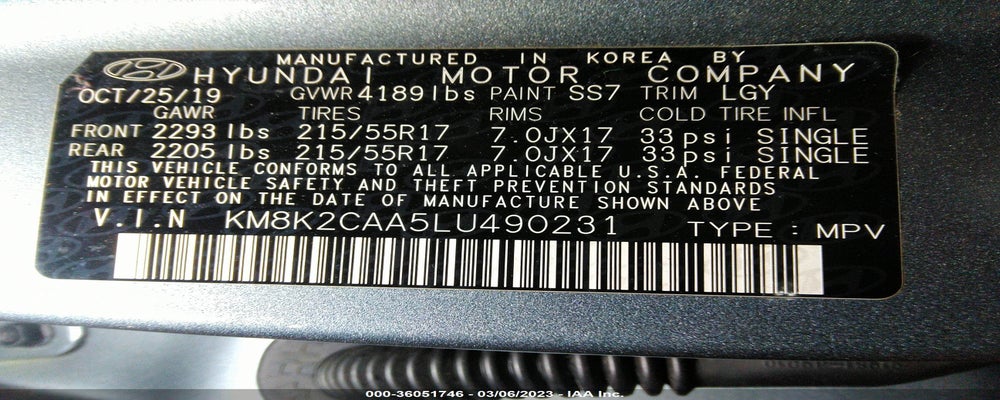 KM8K2CAA5LU490231 2020 HYUNDAI KONA photo no. 9