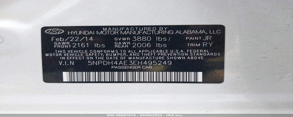 5NPDH4AE3EH495249 2014 HYUNDAI ELANTRA photo no. 9