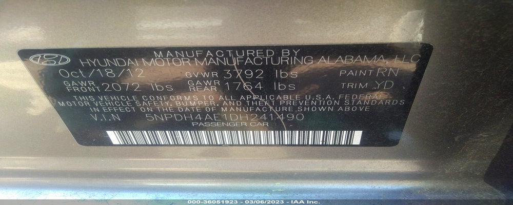 5NPDH4AE1DH241490 2013 HYUNDAI ELANTRA photo no. 9