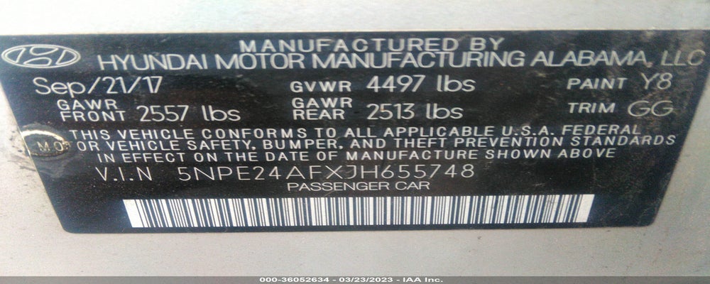 5NPE24AFXJH655748 2018 HYUNDAI SONATA photo no. 9