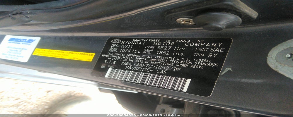 KMHCT4AE7CU185971 2012 HYUNDAI ACCENT photo no. 9