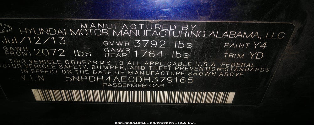 5NPDH4AE0DH379165 2013 HYUNDAI ELANTRA photo no. 9